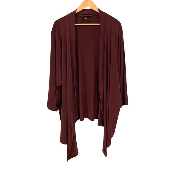Torrid Open Front Cardigan Wide Sleeve in Color Wine in Size 5X - Picture 5 of 12